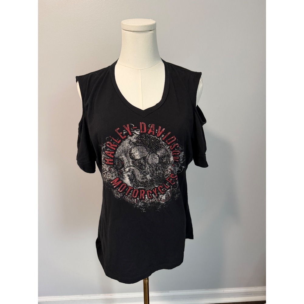 Harley-Davidson Motorcycles Cold Shoulder Skull Graphic Tank X-Large